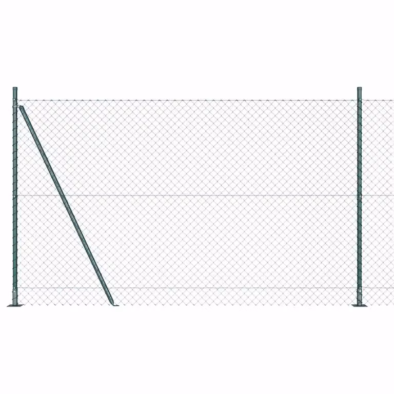 Recinzione a maglie vidaXL in acciaio rivestito in PVC verde, L: 10 m, H: 1,5 m
