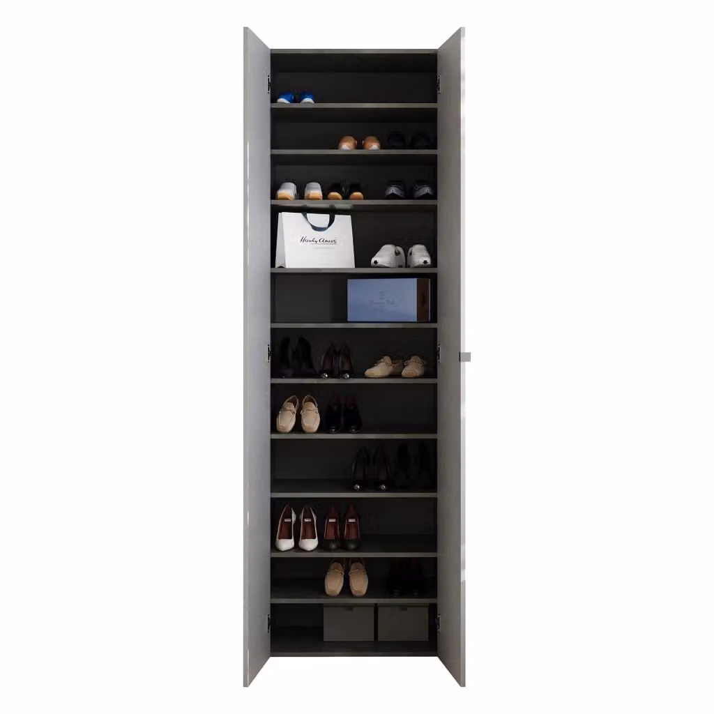 Ruggiero Armadio Multiuso con 2 Ante e 10 Ripiani, Grigio, L: 63 cm, H: 212 cm – 2