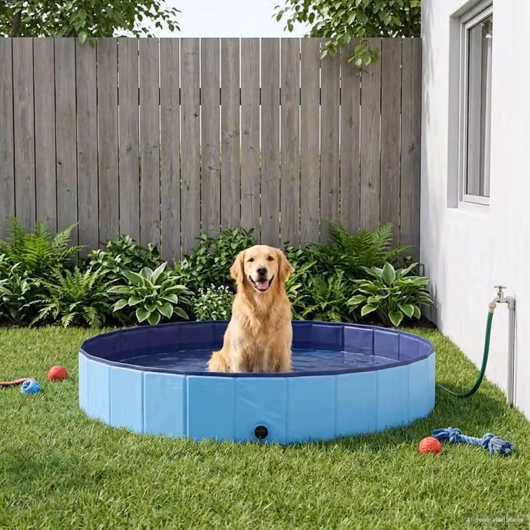 Piscina per Cani Blu Ø300 x 38 cm PVC Spesso
