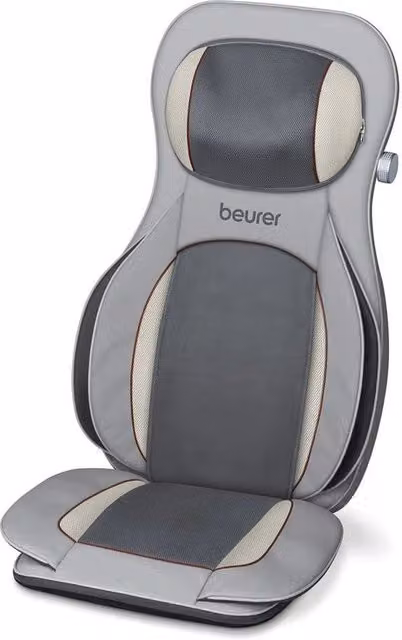 Cuscino di Massaggio Shiatsu Beurer per Schiena, Collo e Cosce con Compressione Aerea e Riscaldamento, Grigio