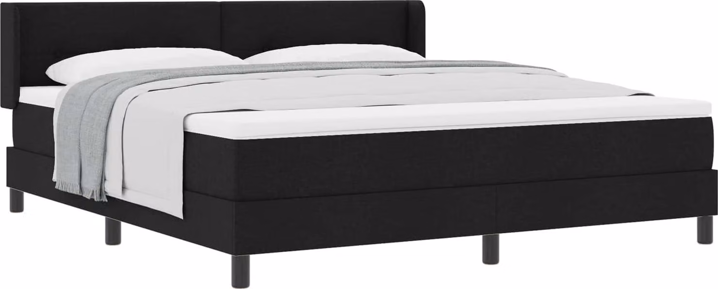 Maison Exclusive - Letto boxspring con testiera, nero, 200 x 180 cm, tessuto