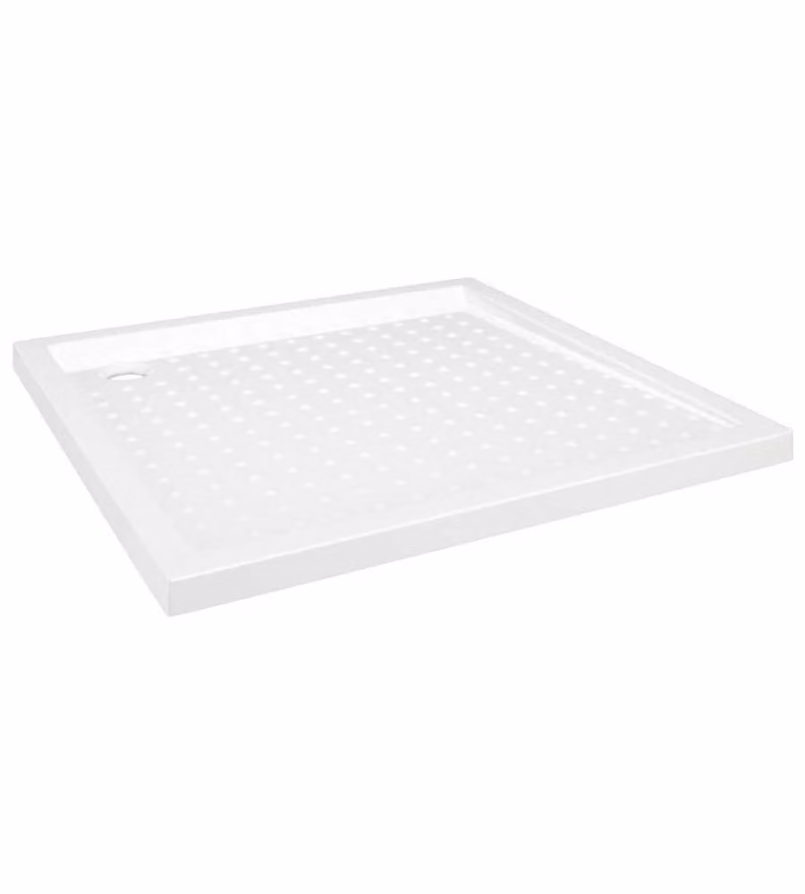 Piatto doccia quadrato vidaXL in plastica bianca con superficie antiscivolo L/P/H: 80 x 80 x 4 cm – 2