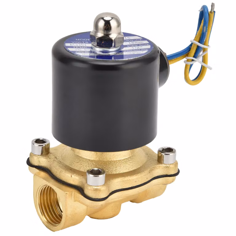 2W-160-15 Elettrovalvola da G1/2 pollici in ottone, normalmente chiusa, elettrovalvola per acqua, aria e gas, corrente alternata 220 V