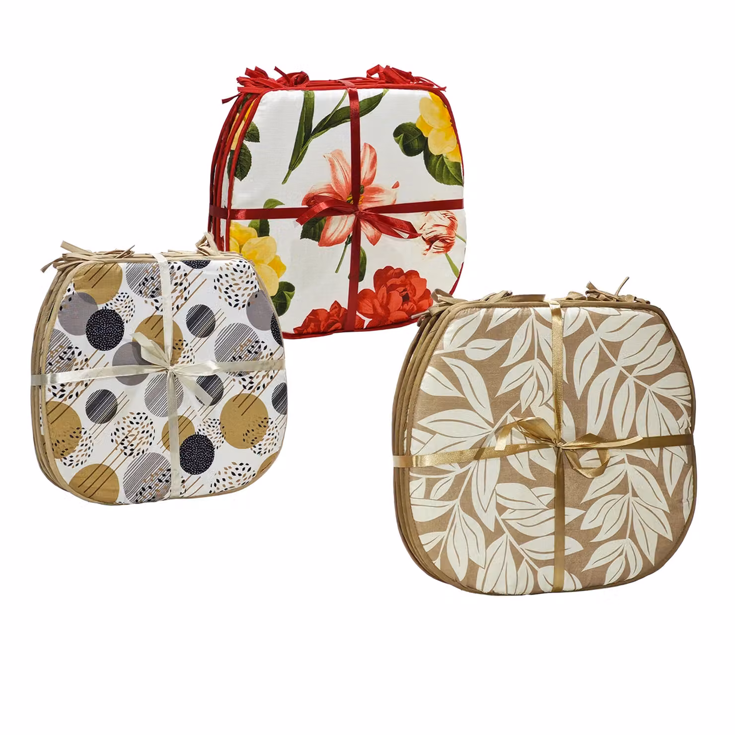 VESTIAMO CASA Set di 4 Cuscini Coprisedia Vesto Quadrati Multicolore con Lacci L/P/H: 38 x 38 x 38 cm – 1