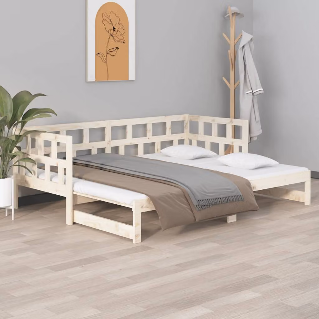 The Living Store letto da giorno allungabile in pino massiccio 2x(80x200) cm