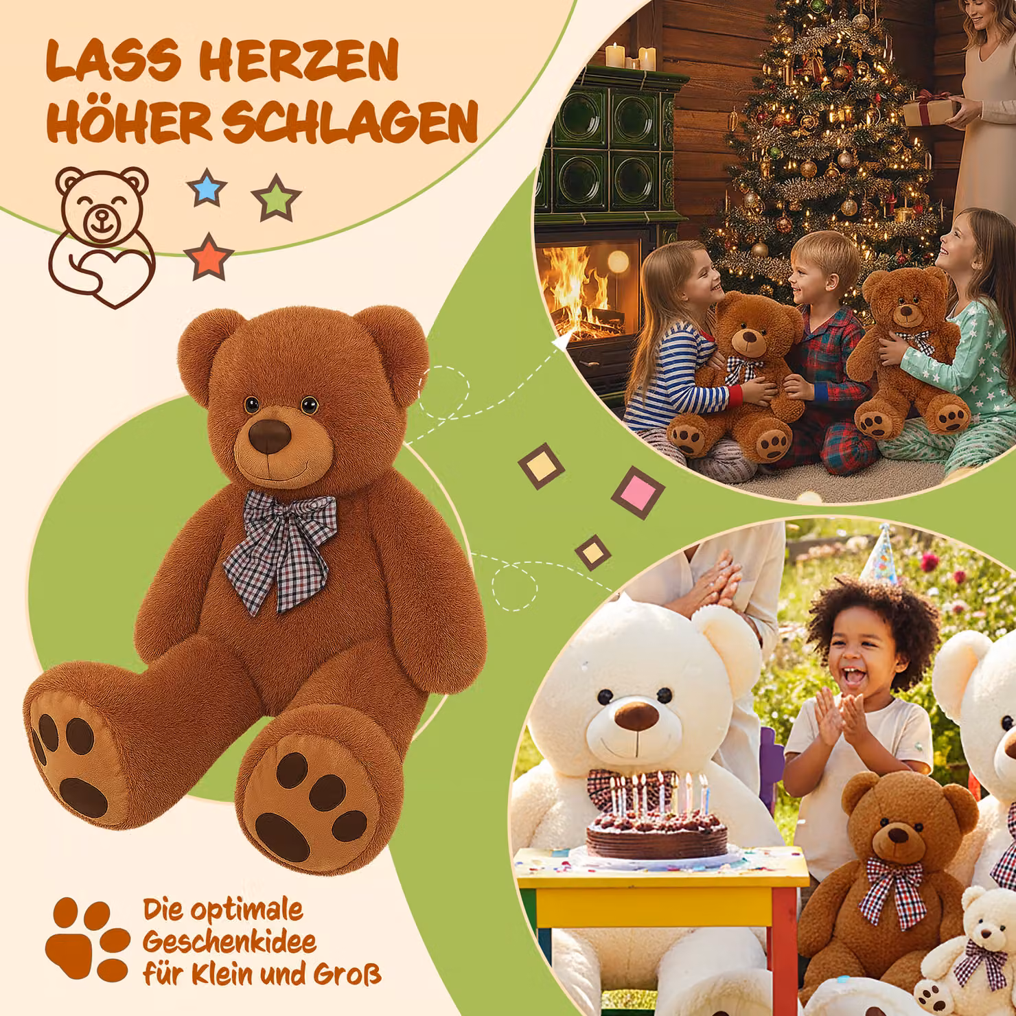 Peluche Orsacchiotto DEUBA marrone grande 50 cm – 3