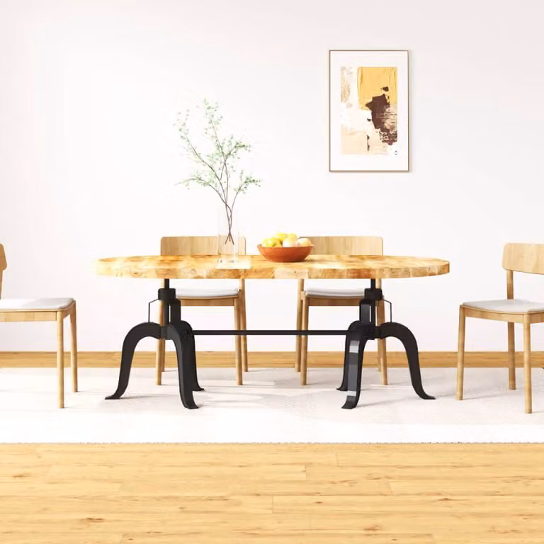 Maison Exclusive - Tavolo da pranzo in legno massello di mango e acciaio, 180 cm