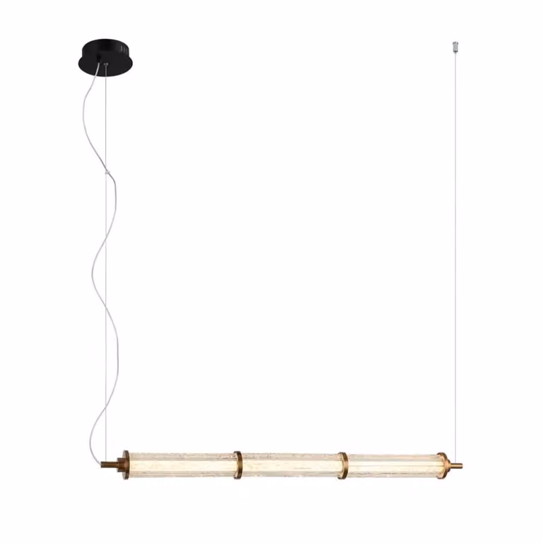 Lampada a sospensione moderna per soggiorno sala da pranzo sopra il tavolo colore caldo striscia orizzontale LED 19W SANPO Italux