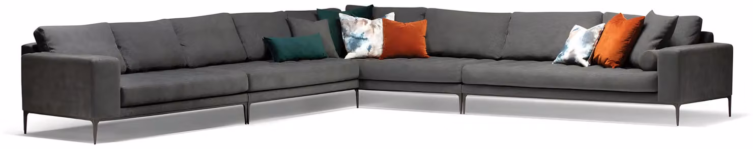 Elegantes graues Ecksofa aus Stoff modern und zeitlos