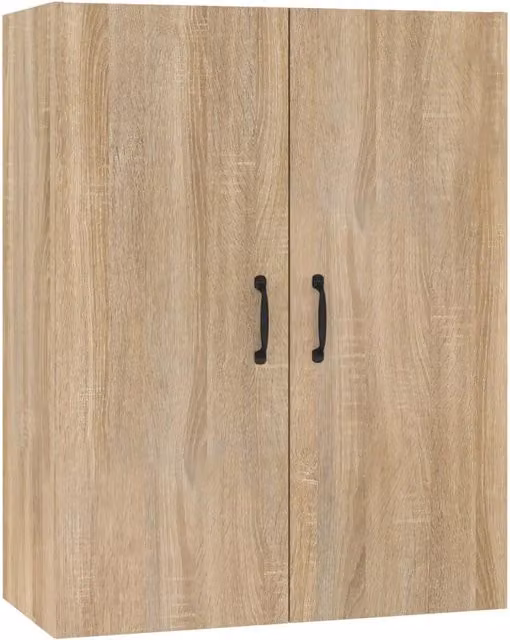 Mobile a parete moderno in legno di rovere color marrone con ante a battente L: 69,5 cm, P: 34 cm, H: 90 cm