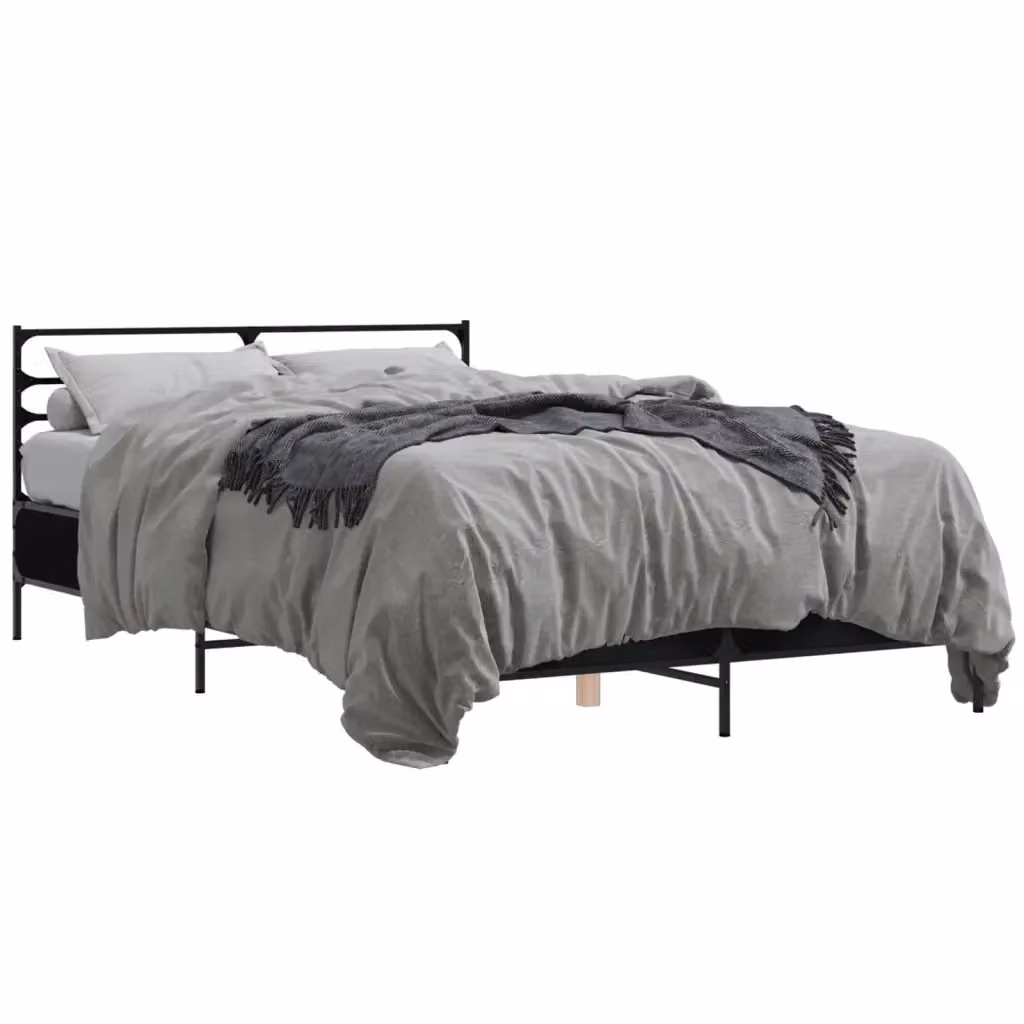 Giroletto vidaXL Nero in Legno Multistrato e Metallo L/P/H: 140 x 200 x 74 cm – 2