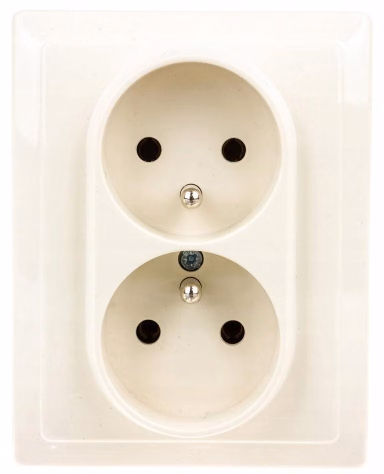 Prese a muro serie KOS-Elektro System VENA, colore crema, doppia presa