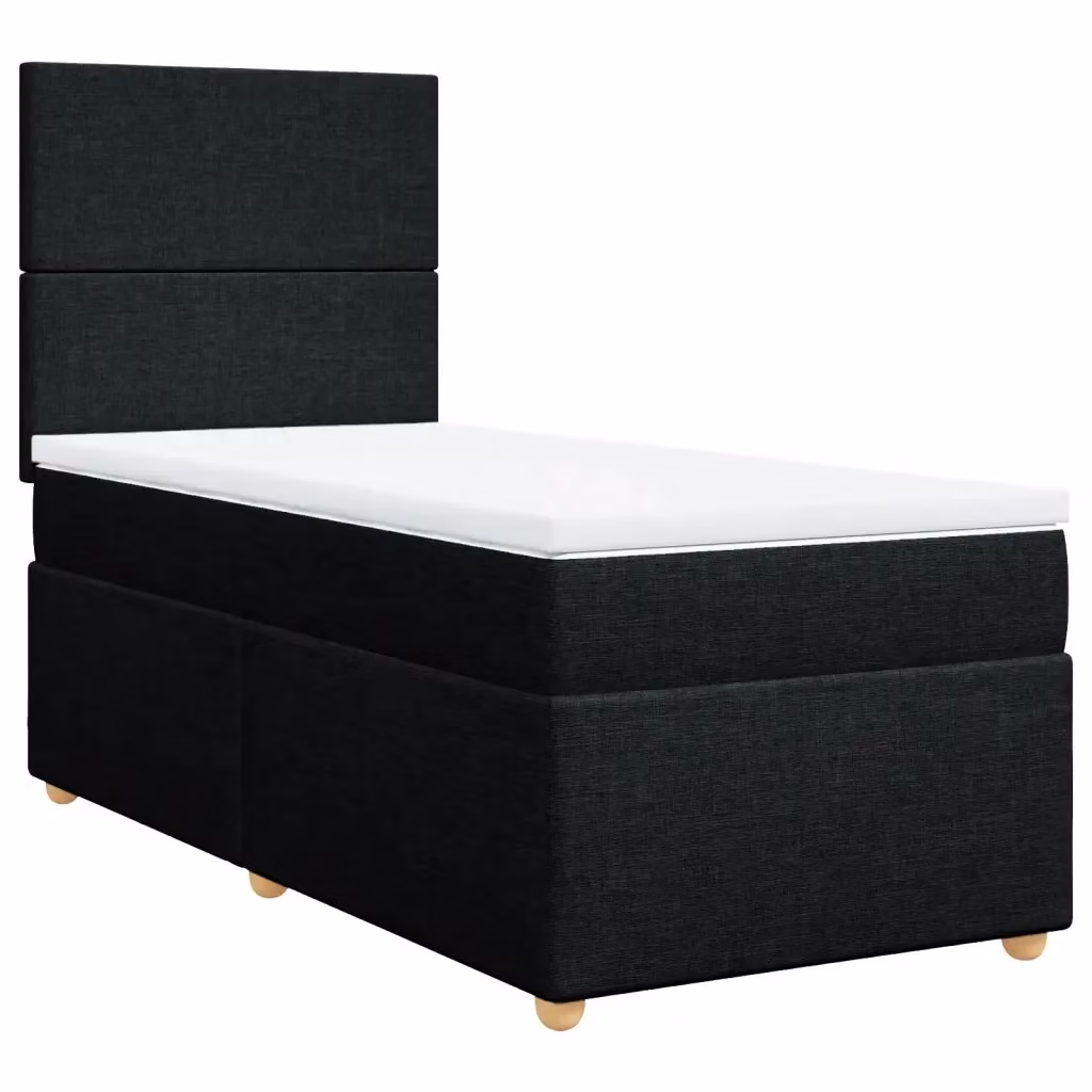 Letto Ibrido vidaXL con Materasso e Giroletto a Molle, Nero e Bianco, L/P/H: 80 x 200 cm – 2