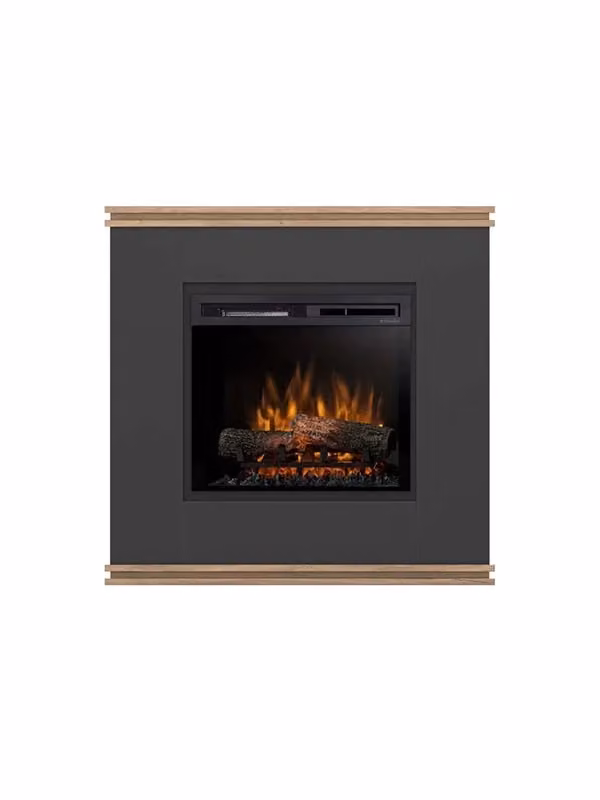 Caminetto elettrico a libera installazione a LED Mod. VENA OUTINFIRE 26 pollici colore Nero e Rovere chiaro L: 97 cm, P: 35,3 cm, H: 89 cm – 2