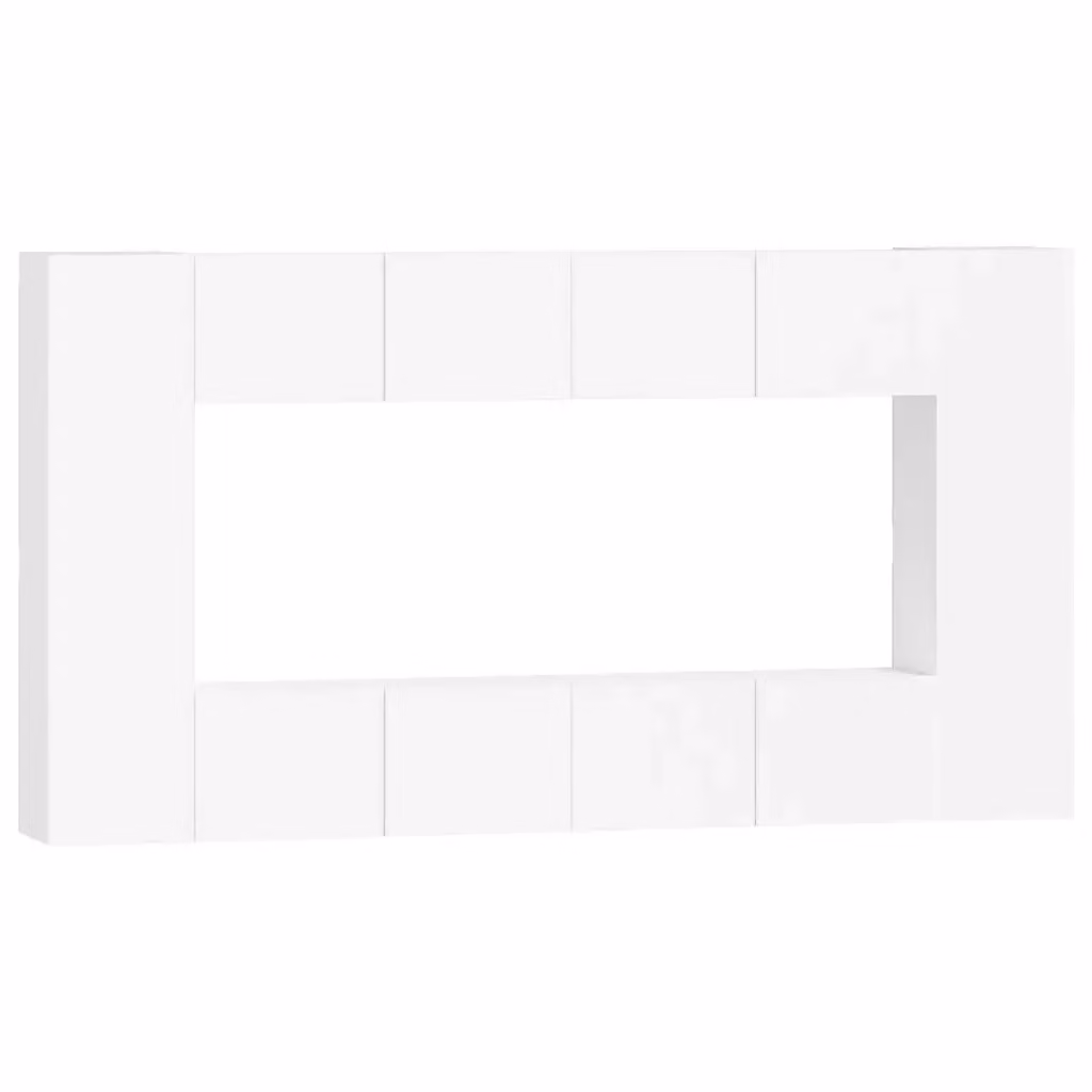 vidaXL Set Mobili Porta TV 8pz Bianco in Legno e MDF per Soggiorno – 2