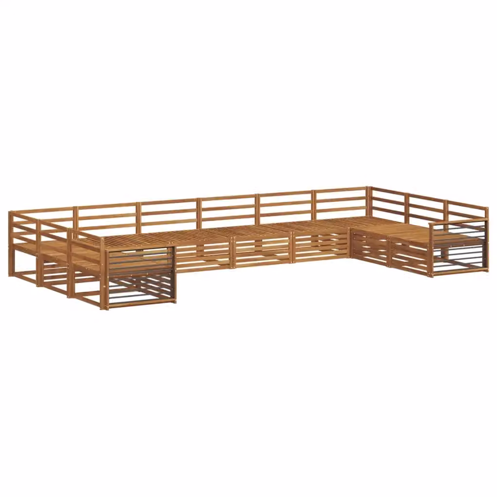 Set di divani da giardino vidaXL in legno di acacia massello, 9 pezzi, colore marrone naturale – 2