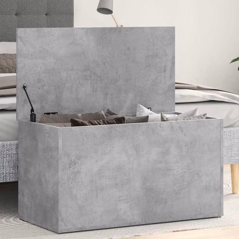 Cassapanca moderna vidaXL in legno ingegnerizzato grigio cemento L: 84 cm, P: 42 cm, H: 46 cm