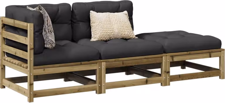 Maison Exclusive - Set da giardino a 3 pezzi con cuscini, in legno di pino trattato
