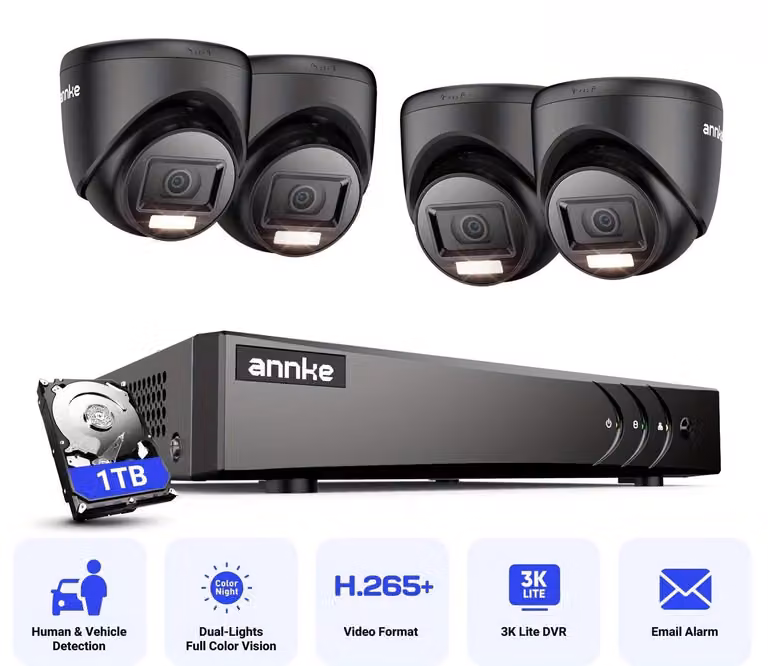 Telecamera di sicurezza - Sistema di videosorveglianza - Telecamera CCTV - Telecamera di sorveglianza - Registratore DVR a 8 canali, tecnologia H.265+