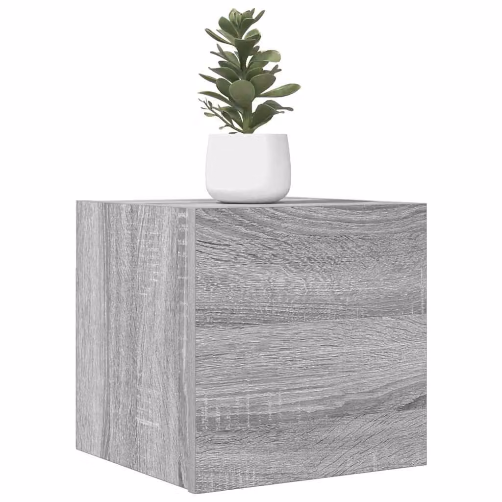 Armadietto TV da parete vidaXL in legno e MDF, Grigio Sonoma, L/P/H: 30,5 x 30 x 30 cm