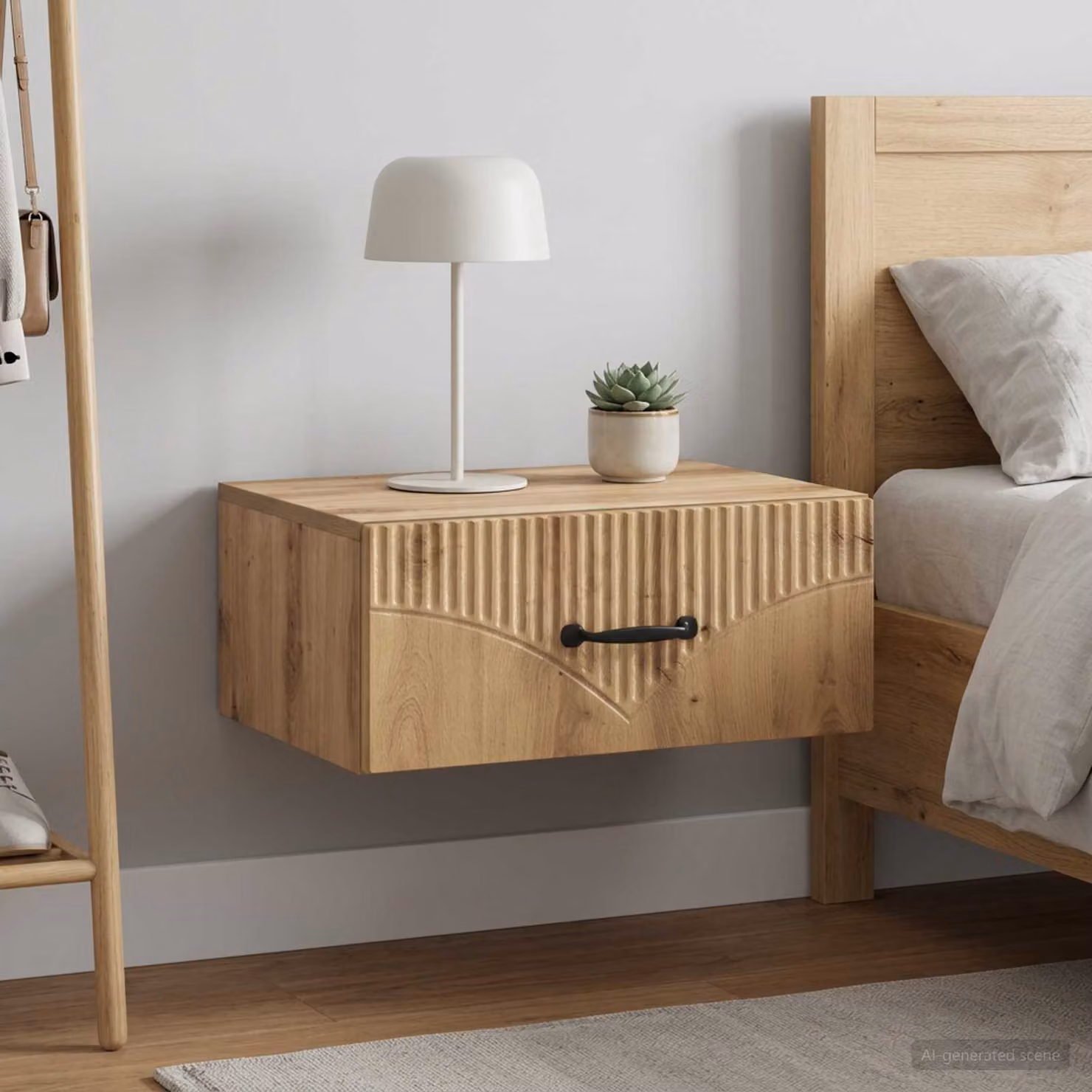 Set di 2 comodini sospesi vidaXL in stile moderno colore marrone rovere