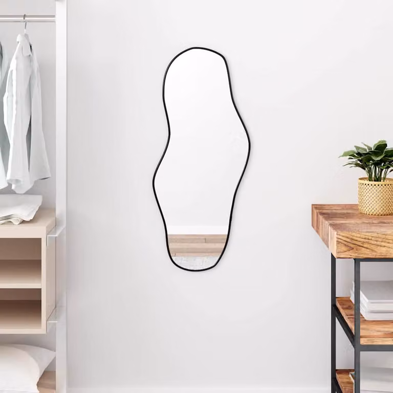Specchio da parete rettangolare vidaXL nero L: 80 cm, H: 35 cm