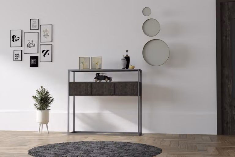 Skye Decor, Guarda - Antracite, console, antracite, 100 % MELAMINE COATED SLIPBOARD, 100 x 29 x 90 cm