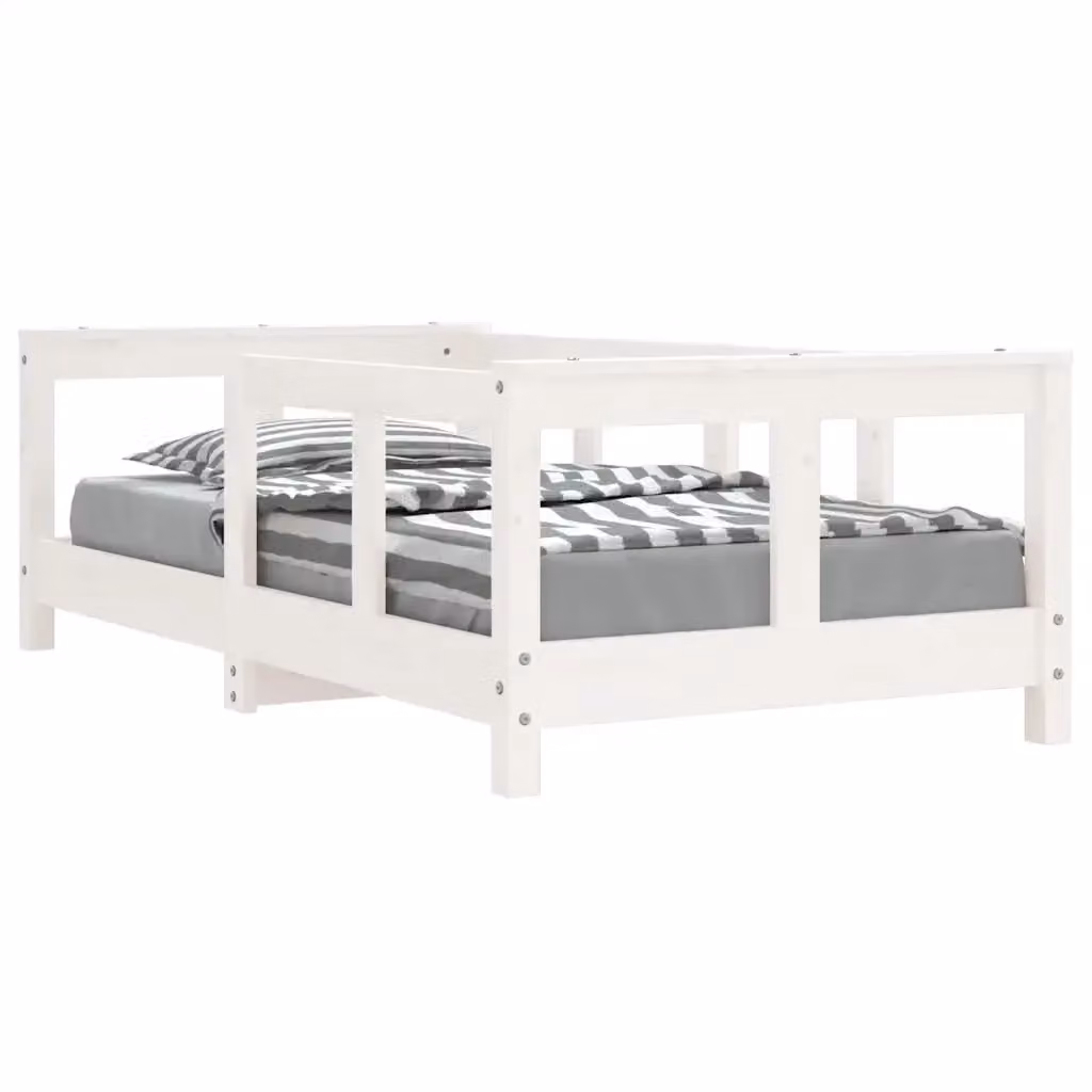 Giroletto per bambini vidaXL in legno massello di pino bianco laccato L: 70 cm, P: 140 cm – 2