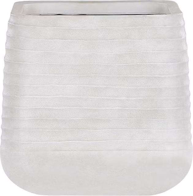 Vaso per piante Beliani grande in poliresina bianca per esterni, forma quadrata, L: 50 cm, P: 49 cm