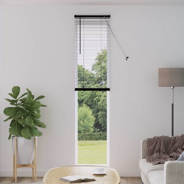 Tenda Veneziana vidaXL in PVC Semi-trasparente Nero L: 60 cm, H: 213 cm