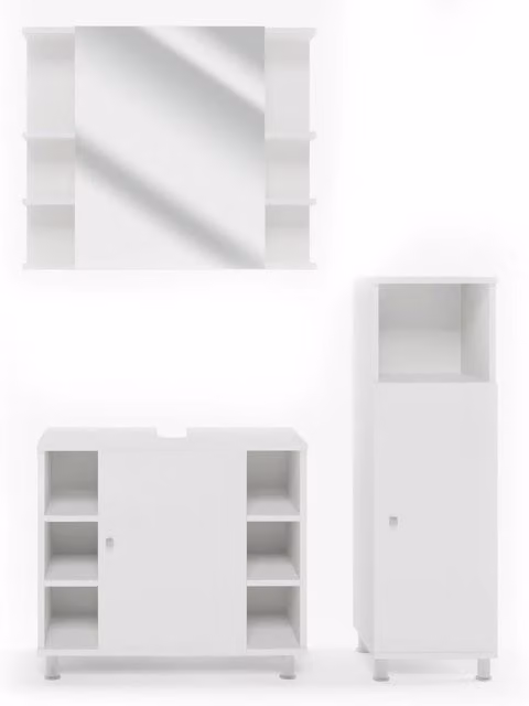 Set mobili bagno Fynn Bianco 3 pezzi Vicco