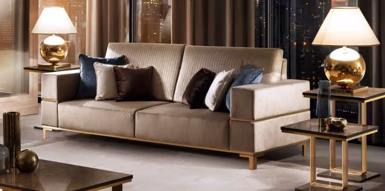 Sofa Dreisitzer Klassische Couch Polster 3 Sitzer Textil Couchen Stoff