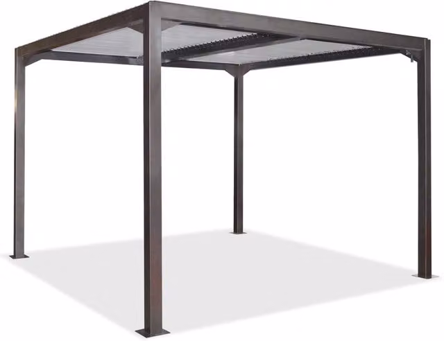 Pergola da giardino moderna Giordanoshop in alluminio colore antracite L: 300 cm x P: 300 cm x H: 225 cm