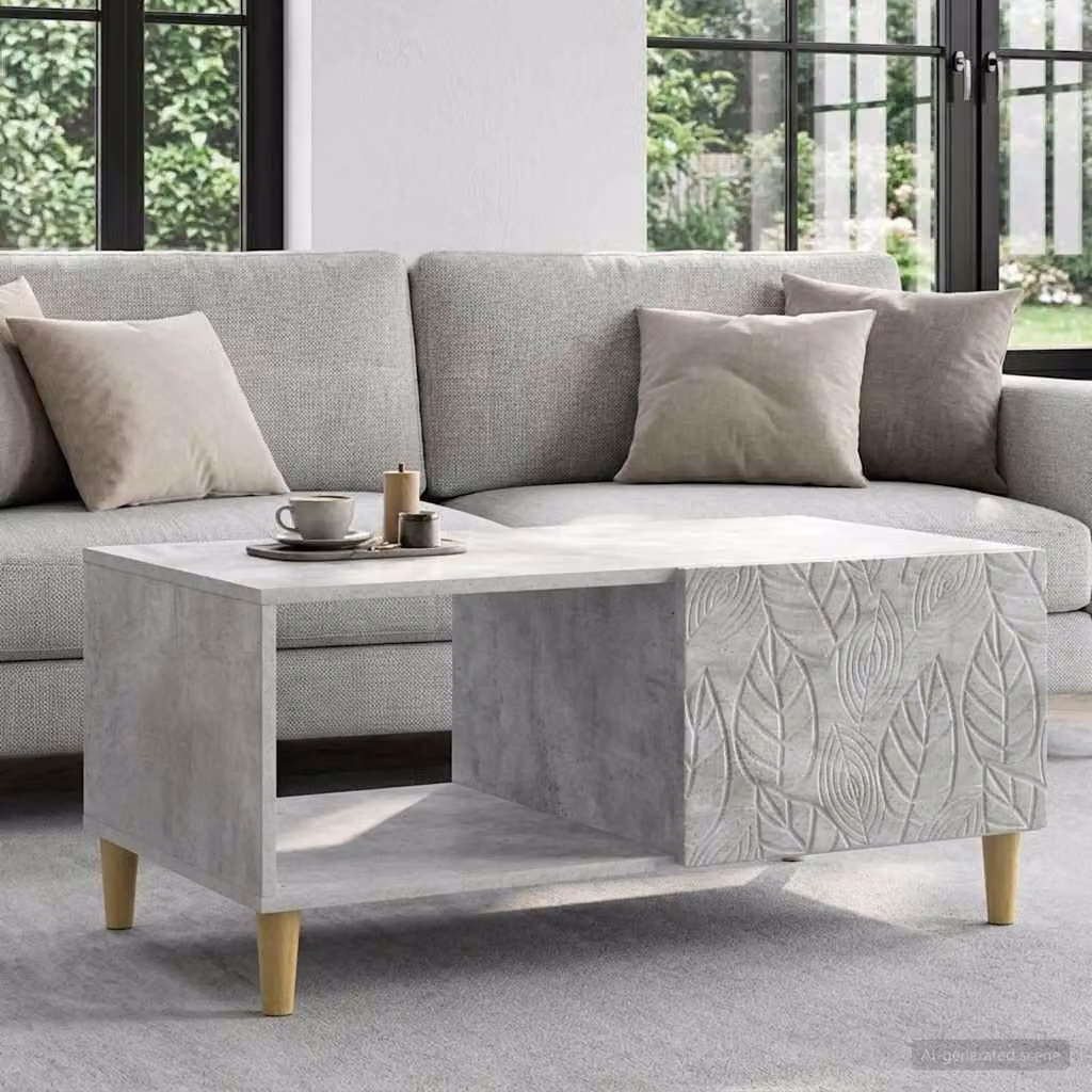 Maison Exclusive - Tavolino grigio cemento 90 x 50 x 40 cm in materiale derivato dal legno