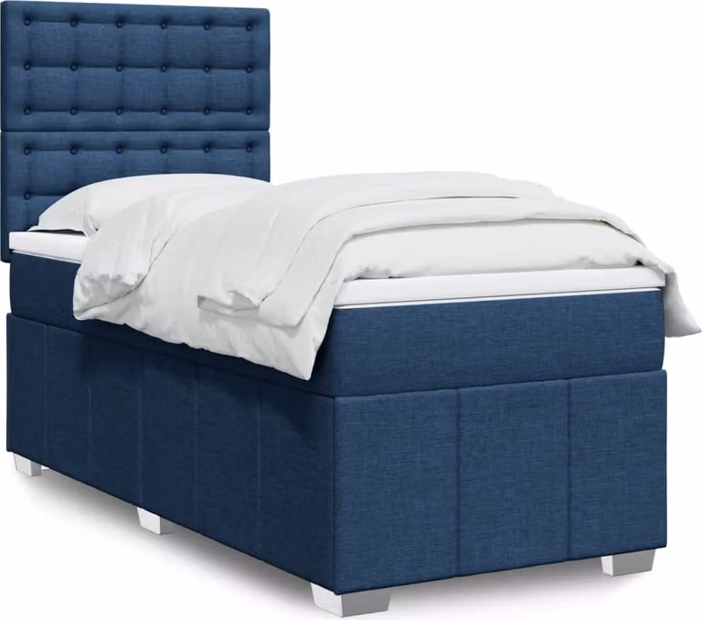 Maison Exclusive - Letto boxspring con materasso blu 90x200 cm Tessuto