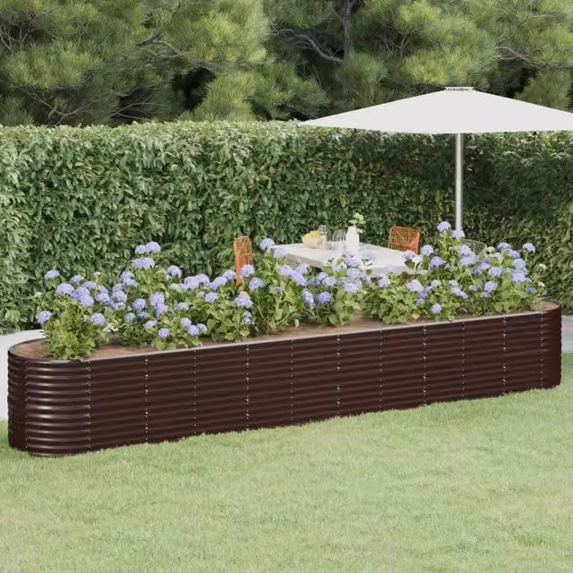 Letto rialzato per orto e giardino Videx in acciaio zincato marrone L: 440 cm, P: 80 cm, H: 68 cm – 1