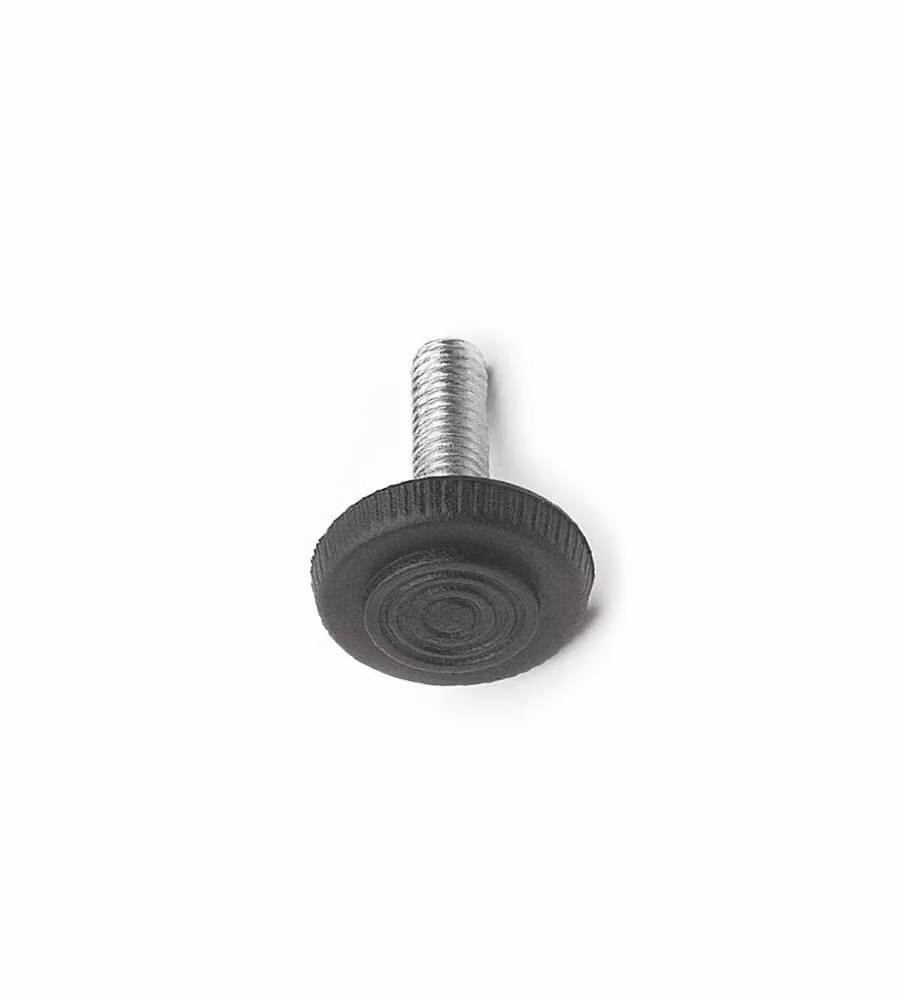 Piede Tondo Regolabile in Acciaio Base in Plastica 28 mm - M8X22 - 4 pezzi nero