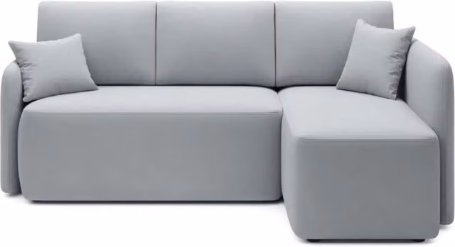Divano ad angolo moderno MEUBLORAMA collezione HEDSON colore Grigio con funzione letto e poggiatesta regolabile, L/P/H: 206 x 150 x 49 cm