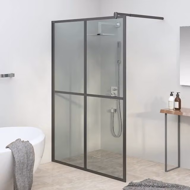 Cabina Doccia 140x195 cm con Vetro Temperato Scuro 151888