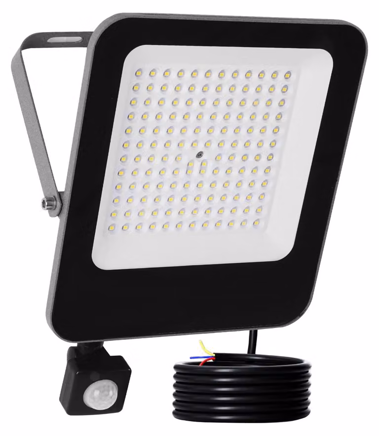 Faretto LED da 100W con sensore di movimento, 10000 lumen, grado di protezione IP65, per uso esterno