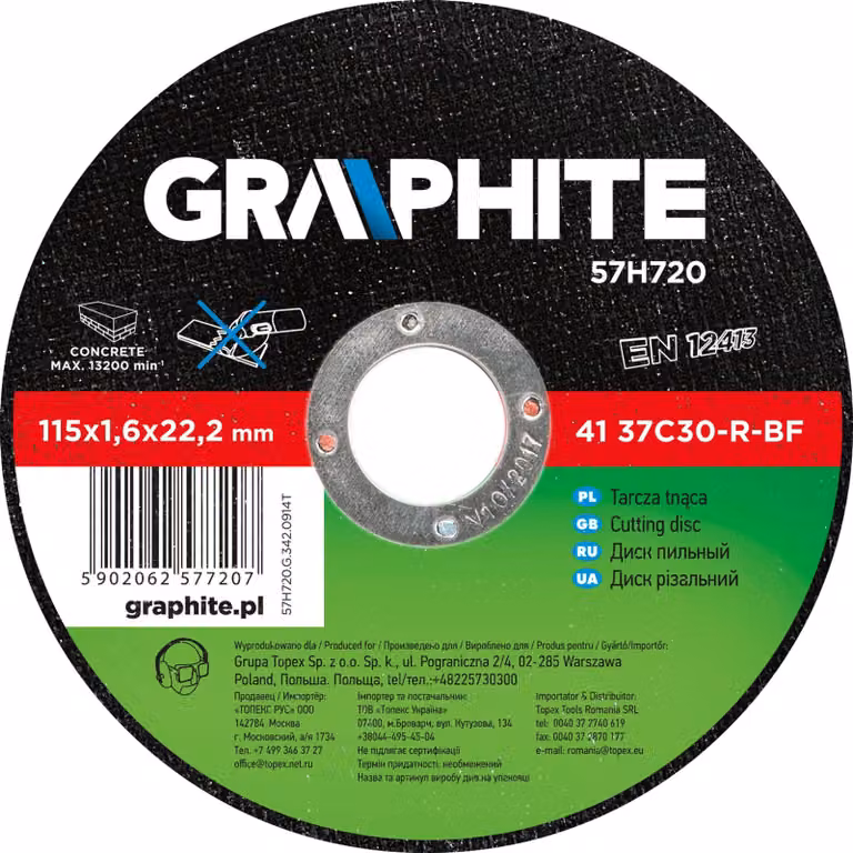 GRAFITE Mola in pietra 115 x 1,6 x 22,2 mm, 41 37C30-R-BF
