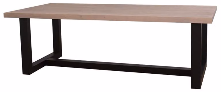 Casa Padrino tavolo da pranzo in stile country colori naturali / nero 240 x 120 x h. 78 cm - tavolo da pranzo in legno massiccio