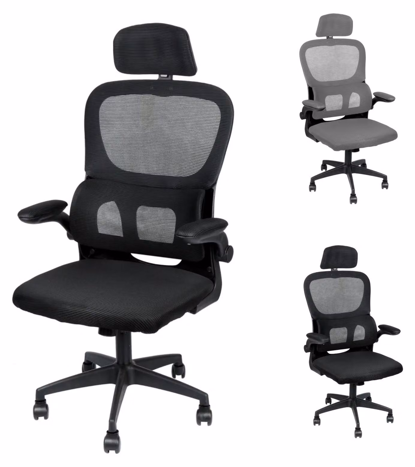 Sedia da ufficio ergonomica con braccioli regolabili in 3 dimensioni