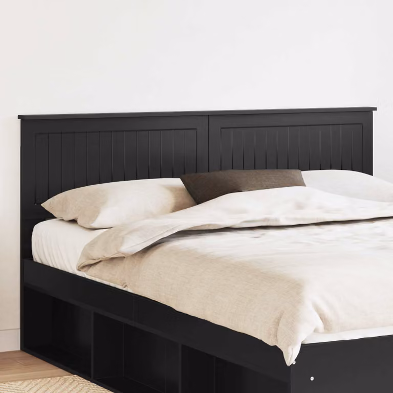 Testiera per letto moderna vidaXL in legno ingegnerizzato rovere nero con scomparti laterali