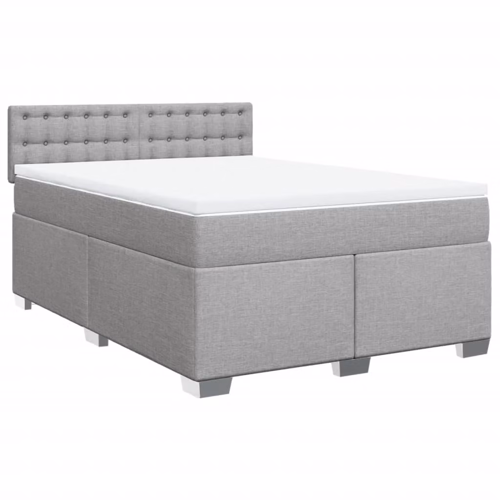 Giroletto a Molle con Materasso Grigio Chiaro 160x200cm Tessuto
