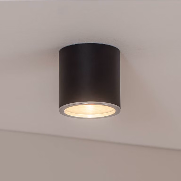 BEGA Bega Faretto a LED Studio Line, nero/alluminio, Ø 9 cm, alluminio dimmerabile, Nero, Corridoio, Alluminio, Moderno