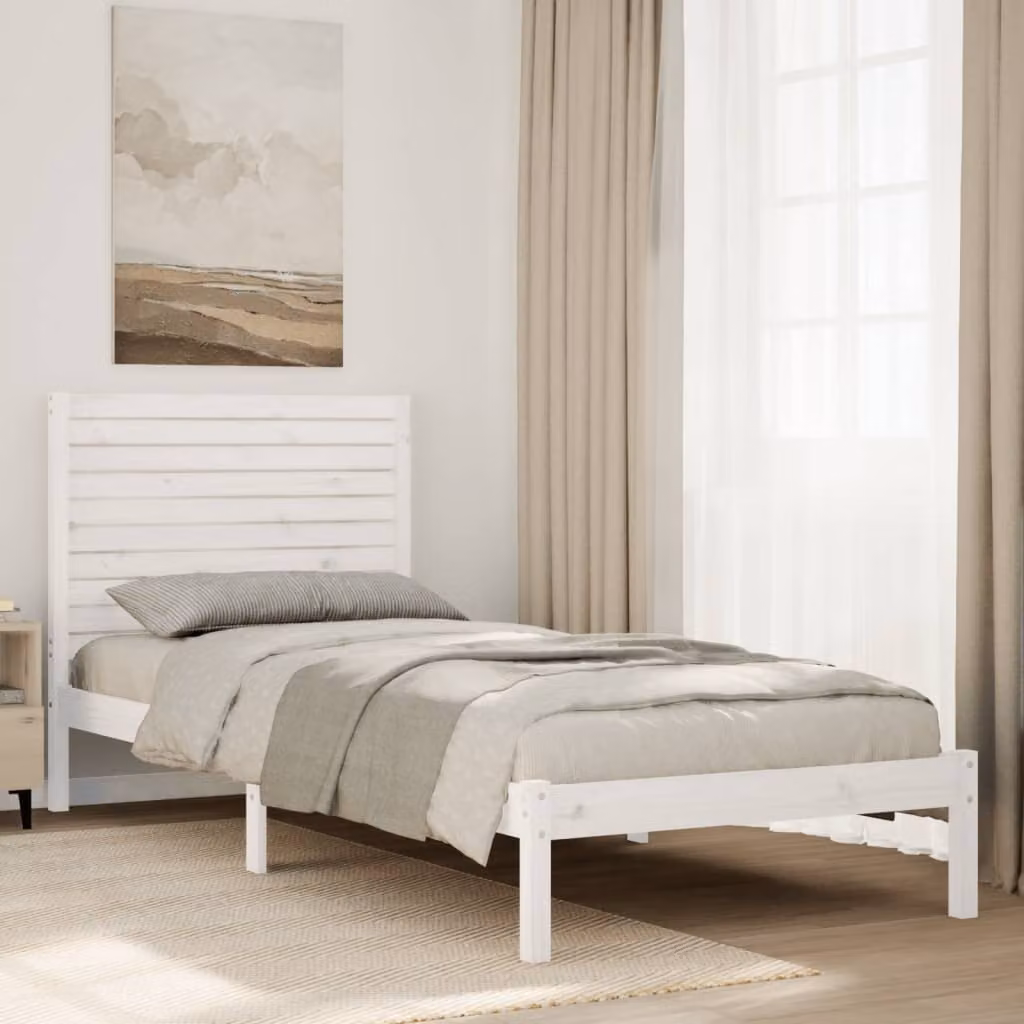 Giroletto Extra Lungo vidaXL in Legno di Pino Massello Bianco L/P/H: 90 x 225,5 x 100 cm