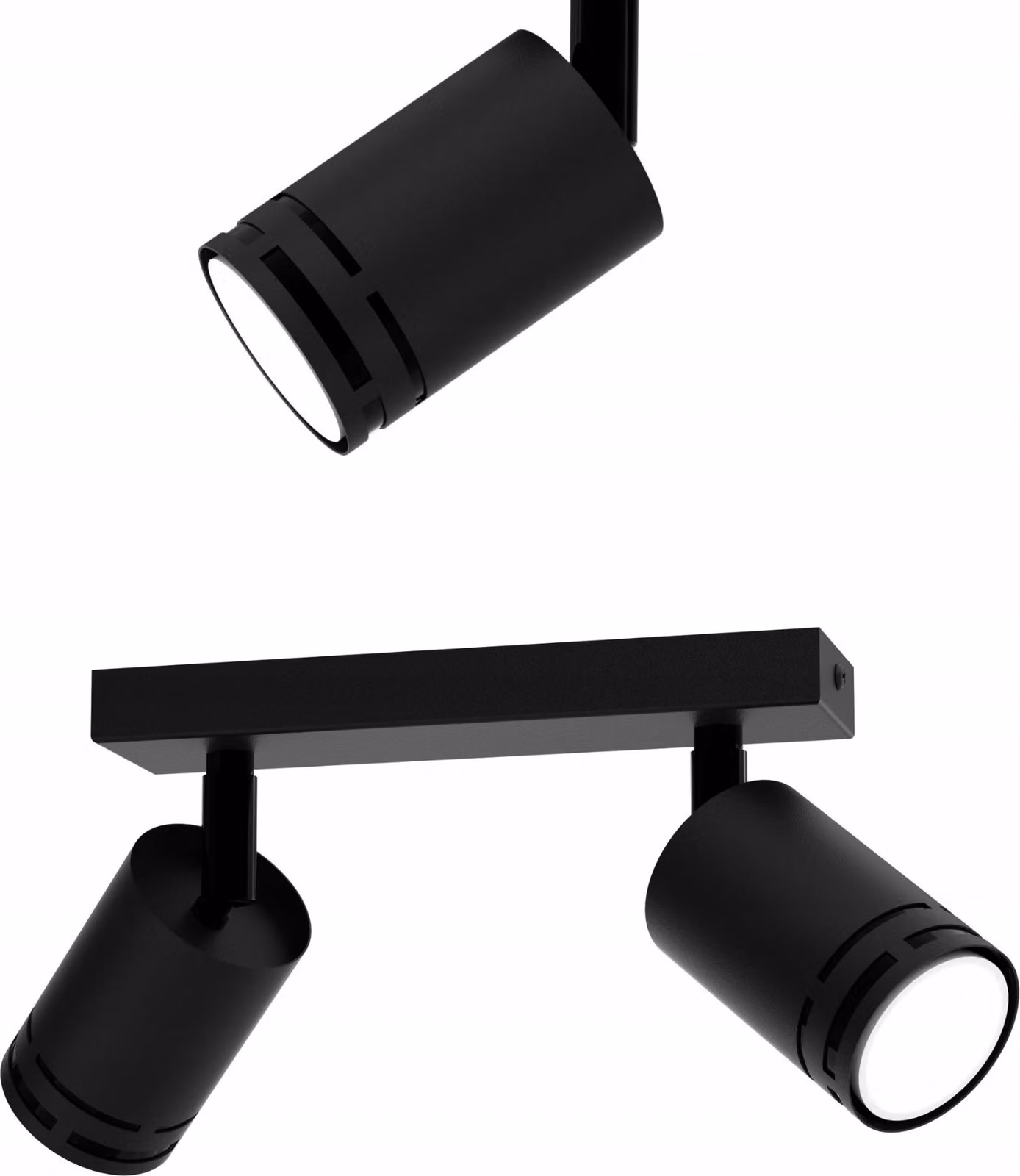 Lampada Da Soffitto Led Nera Mobile Con Inserto Gu10 E Faretto Regolabile