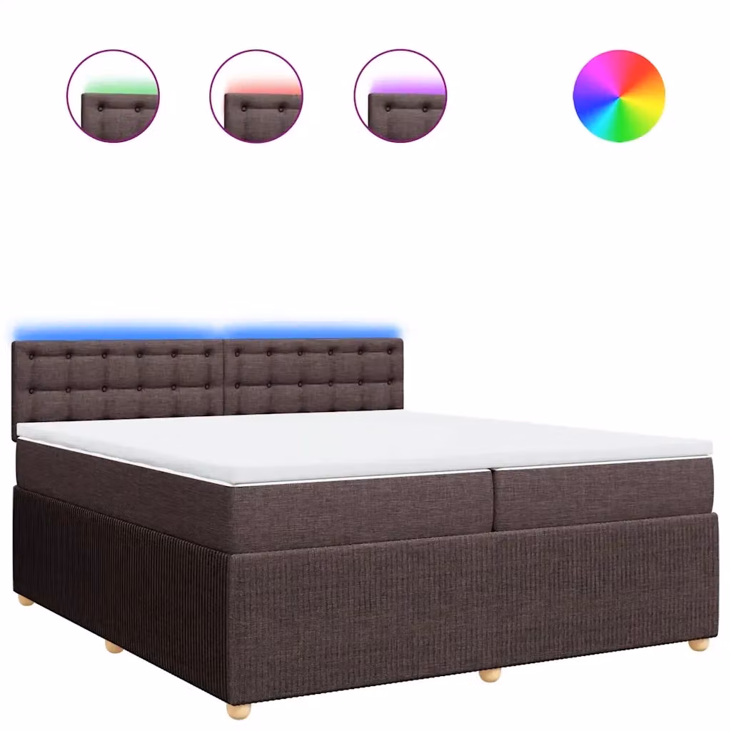 Letto Ibrido con Giroletto a Molle e Materasso vidaXL in Marrone e Bianco, L/P: 200 x 200 cm – 2