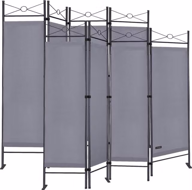 Set di 2 paraventi Lucca Casaria® colore antracite, L: 180 cm, H: 163 cm